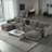 Modular Chenille Sectional Sofa with USB Charging, Cup Holders & Storage Console-1208523811