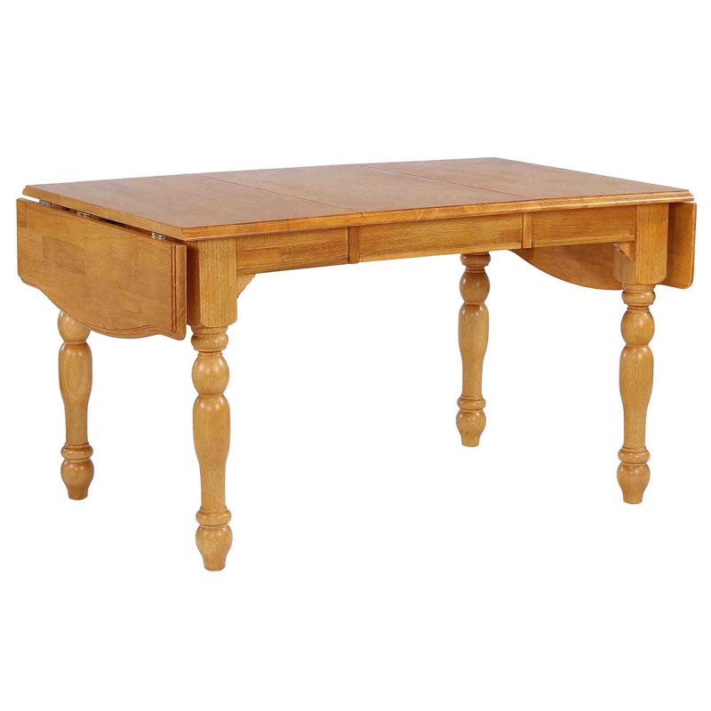 Azizi Extendable Solid Wood Dining Table, Rich Honey Light Oak