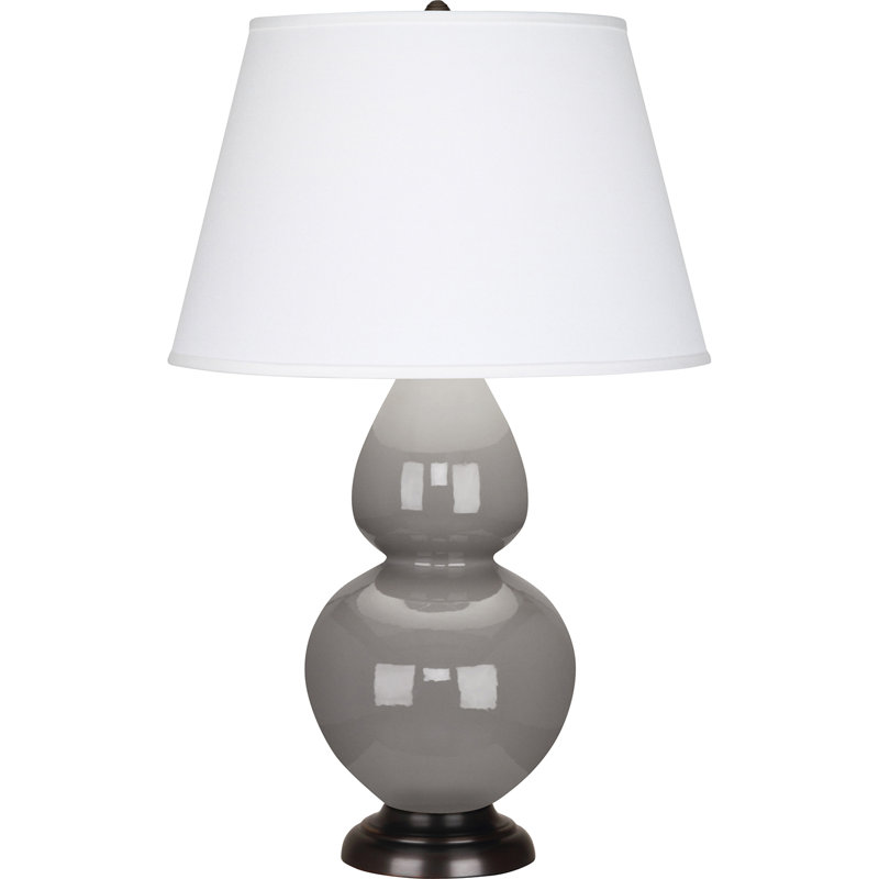 Double Gourd Table Lamp, Smokey Taupe/Bronze, Pearl