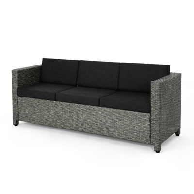 Outdoor 3 Seater Sectional With Fireplace And Side Tables - Cozy Practical Warm
