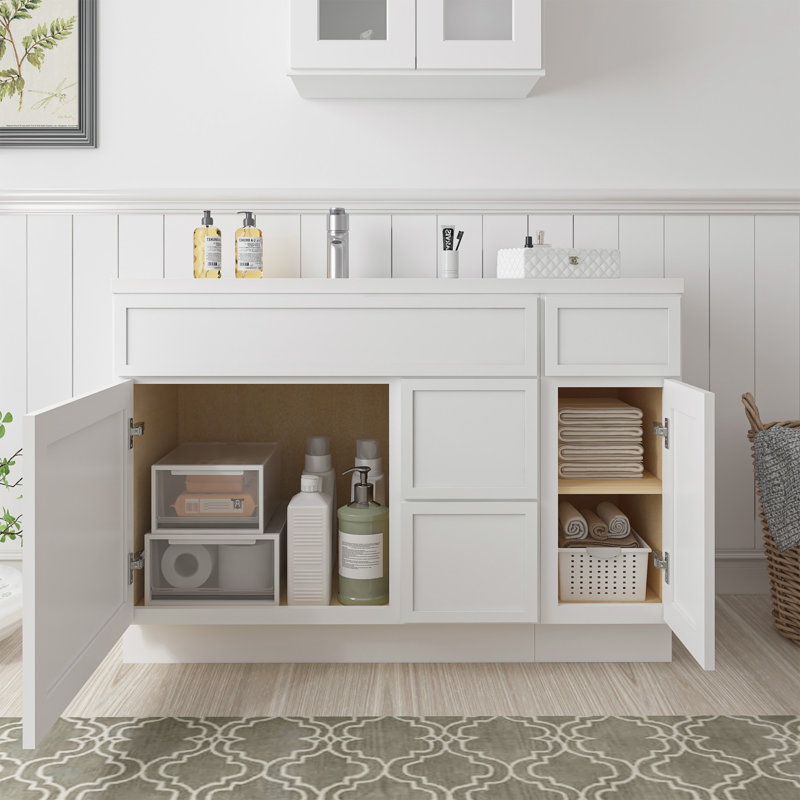 Base de meuble-lavabo simple 48 po seulement, Blanc