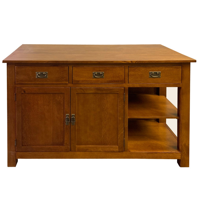 Mission  Drawer Oak Kitchen Island 60'' - Michael's Cherry (MC-A), Michael's Cherry