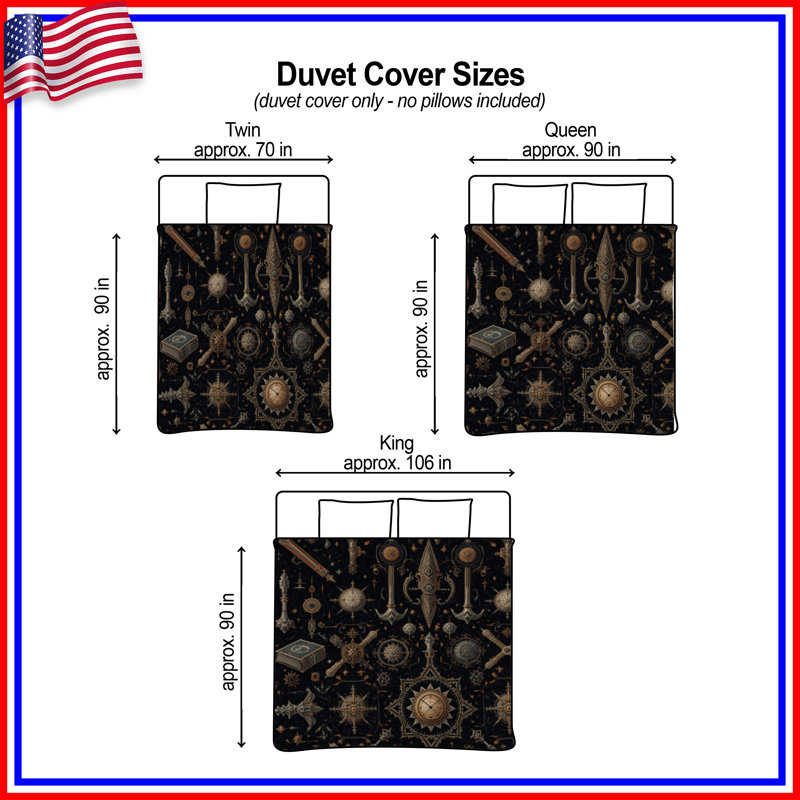 Housses de couette Steampunk Compass Motifs, Twin