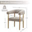 Fauteuil de salle à manger rembourré à hauteur de siège 19,3 po avec pieds en bois massif-786135584