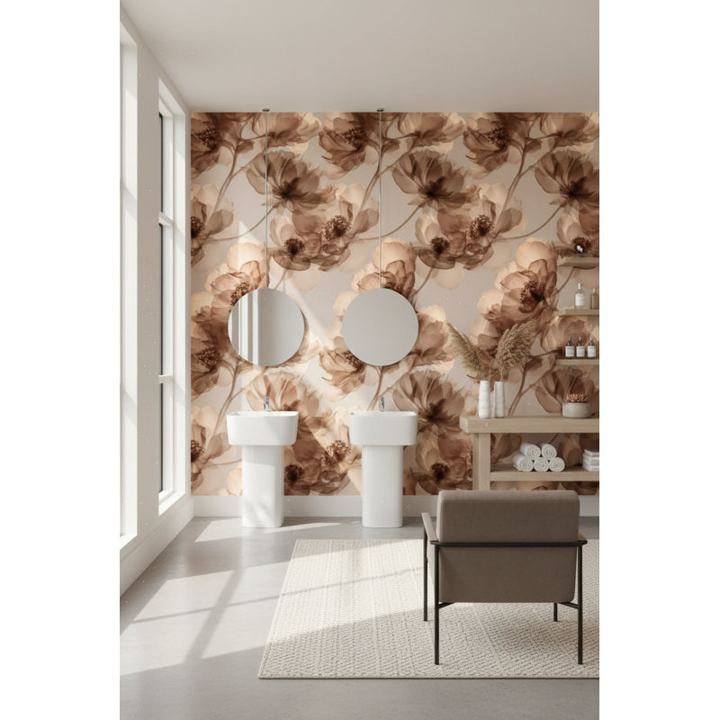 Floral Wallpaper Translucent Modern Removable Wall Decor