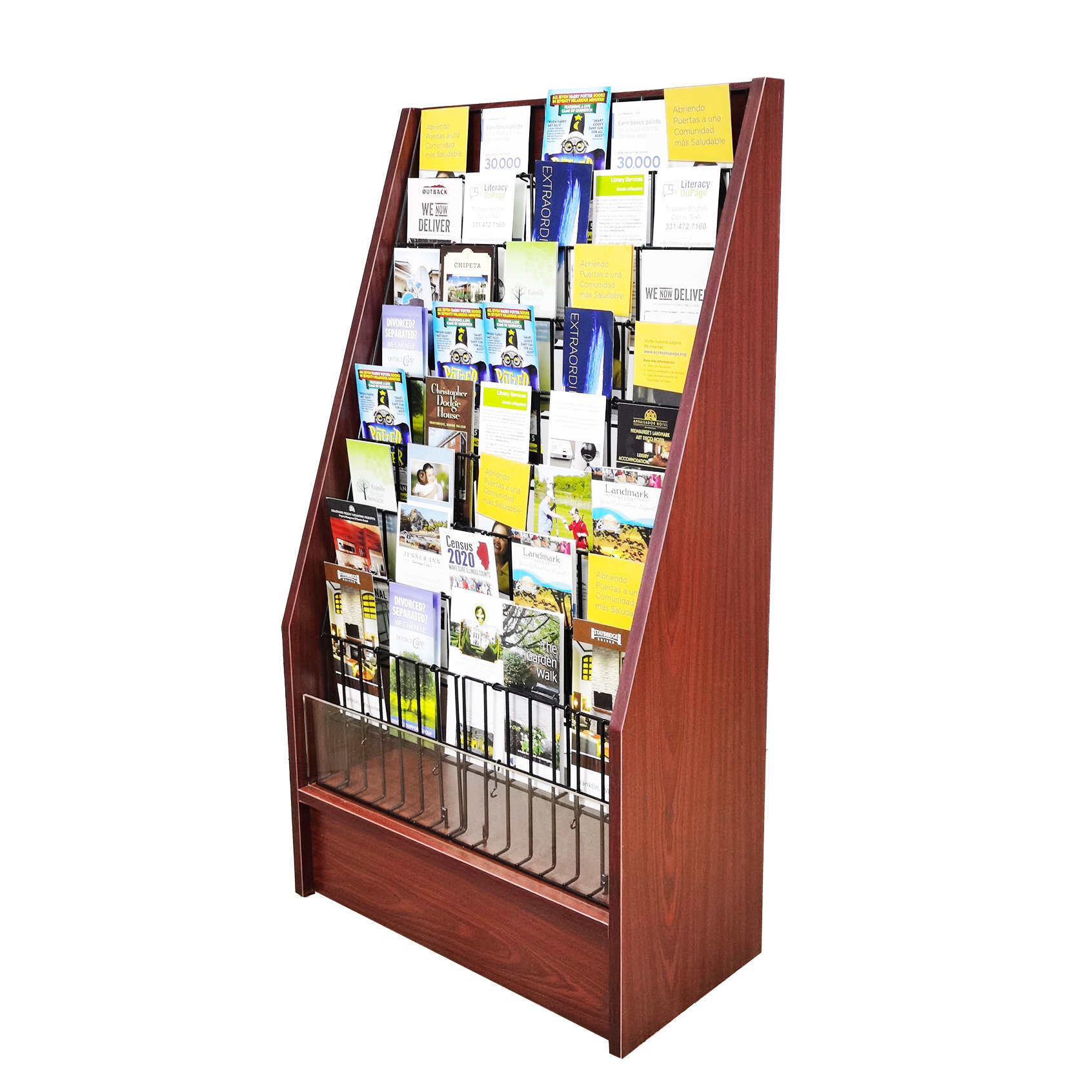 Fixturedisplays Literature Rack Brochure Holder Leaflet Coupon Stand   Fixturedisplays Literature Rack Brochure Holder Leaflet Coupon Stand Greeting Card Rack 9 Tier 45 Facing Travel Information Kiosk 