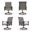 Ensemble de conversation pour patio 6 personnes, table ronde avec foyer en verre et 4 chaises berçantes pivotantes et berçantes Teslin-1287143452