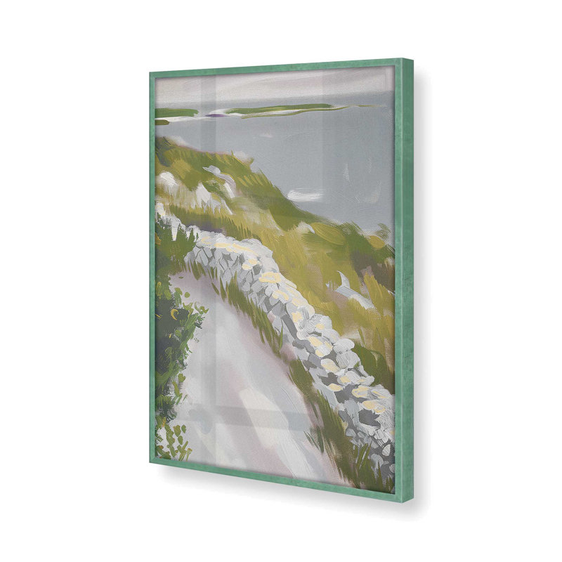 Serene Pathway by the Sea II, reproduction dans un cadre, Citronnelle, H 15,25 po x l 12,25 po