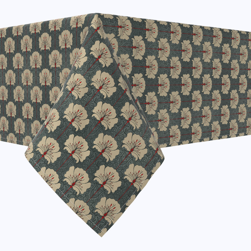 Rectangular Tablecloth, 100% Cotton, Floral 126, 84" x 52"
