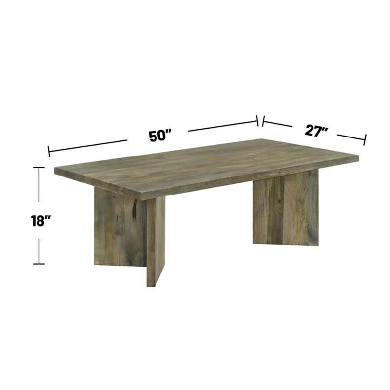 Table basse rectangulaire en bois massif