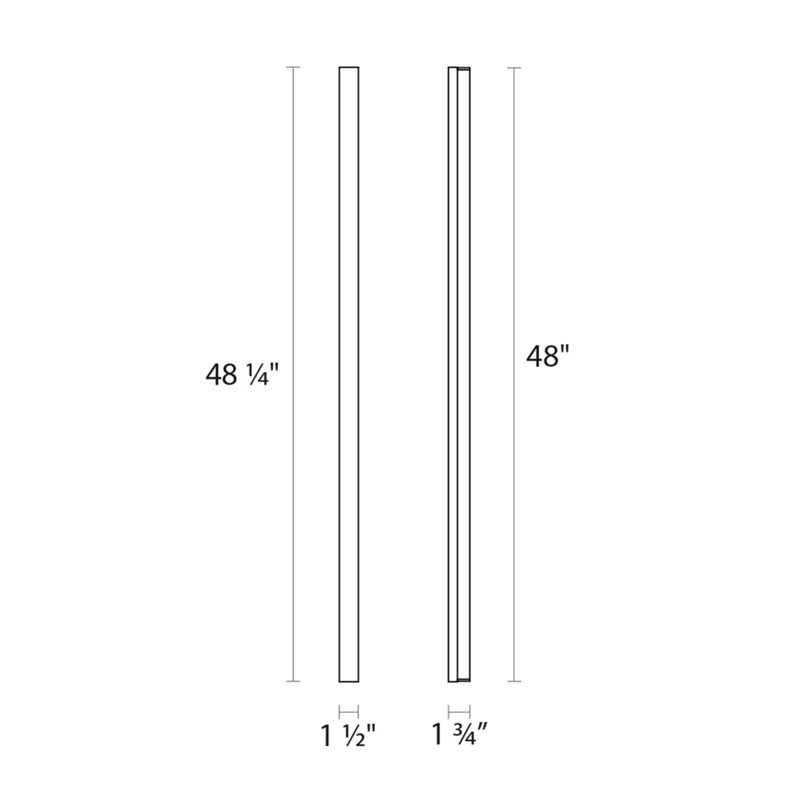 Slim 1-Light LED Bath Bar, 1.5'' H X 48.25'' W X 1.75'' D