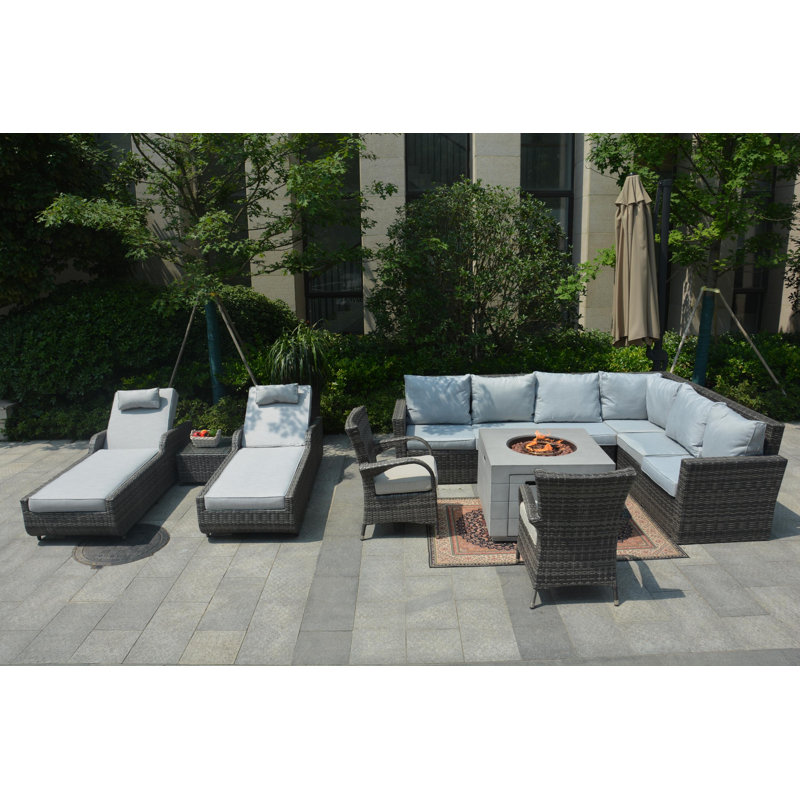 9 - Person Patio Conversation Set with Cushions