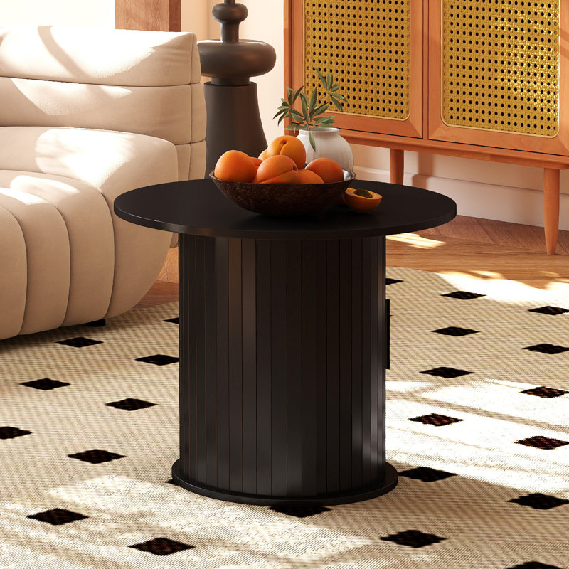 Frame Coffee Table with Storage, Black