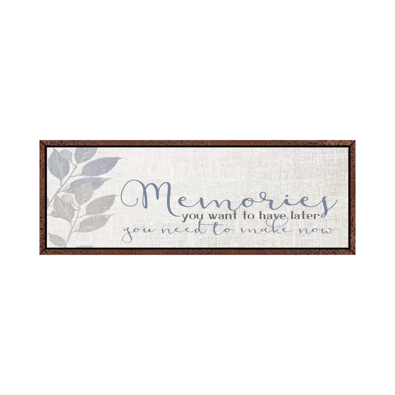 Memories IV 1 Piece Panoramic Wall Art on Canvas, 40.64cm H x 121.92cm W x 3.81cm D, Classic Brown Wood Framed