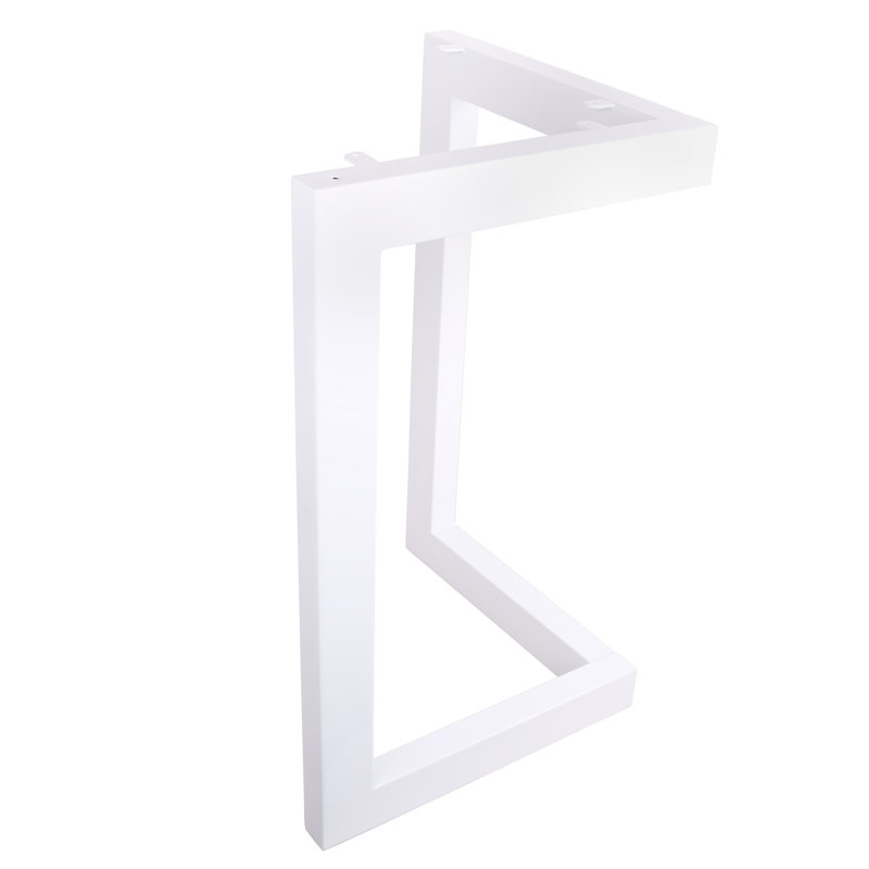 2 pieds de table de salle à manger X 28 po Alexanndra, pieds de table en acier en L, pieds de table de bureau, pieds de bureau d'ordinateur, pieds de table de cuisine industrielle, blanc
