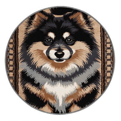Washable Keeshond Dogs Area Rug