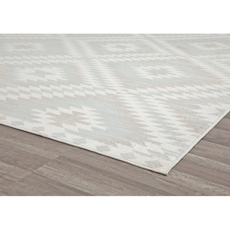 Heron Bodrum Tribal Kilim Denim Area Rug, Rectangle 2' x 4', Beige/Ivory/Tan/Gray