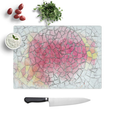 Tempered Glass Broken Pieces Chopping Board
