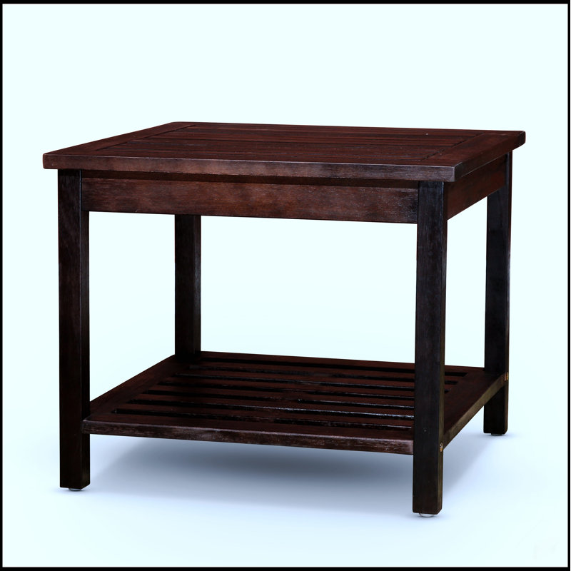 Table d'appoint à 2 tablettes en bois d'eucalyptus Longs Peak