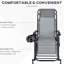 Chaises berçantes d'extérieur grises, fauteuil inclinable pliable sans gravité avec coussin, porte-gobelet et téléphone, structure en acier, chaises berçantes de conception moderne 2 pièces, chaise grise. Pratique