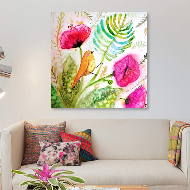 «Tropicoco», impression sur toile tendue, H 26 po x l 26 po x P 1,5 po, Toile tendue, Pas de tapis