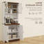 Garde-manger 70 po, armoire de rangement pour huche de cuisine avec portes en verre, tablettes réglables, comptoir ouvert pour micro-ondes