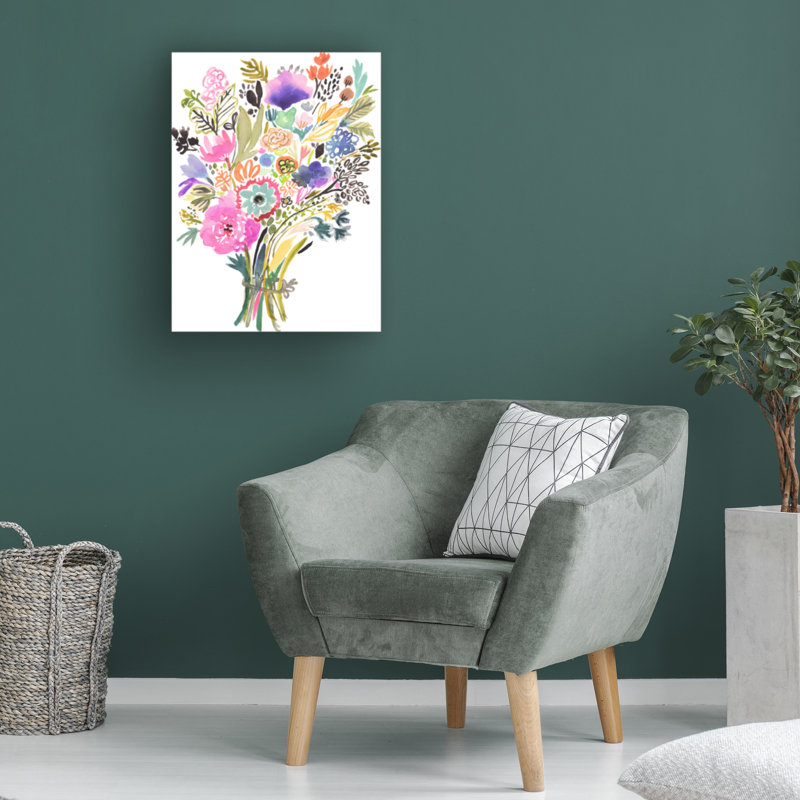 Reproduction sur toile de bolognaise "Simple Short Stems II" par Karen Fields, H 19 po x l 14 po