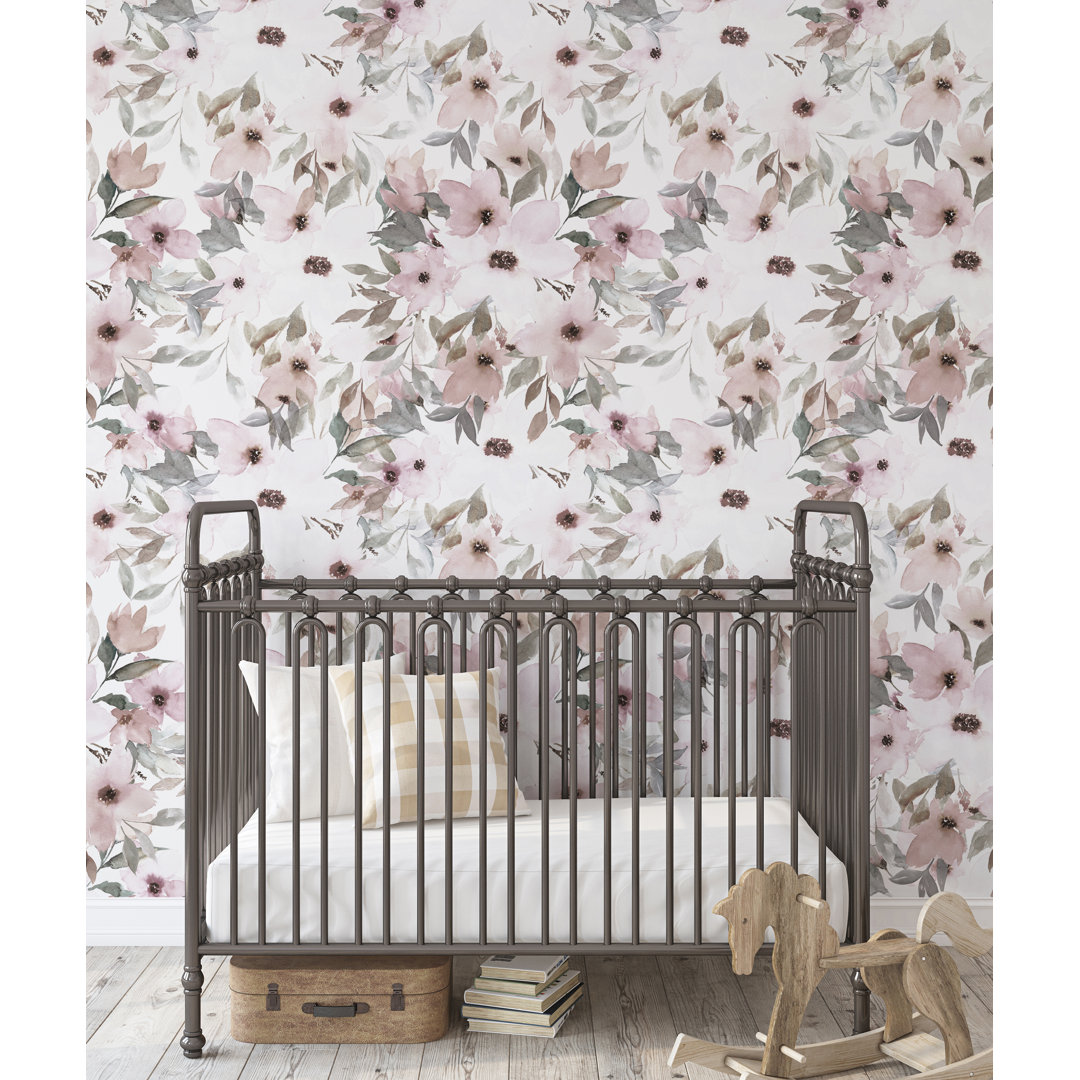 Watercolor Flowers Mural Peel and Stick Wallpaper Panel Ophelia & Co.