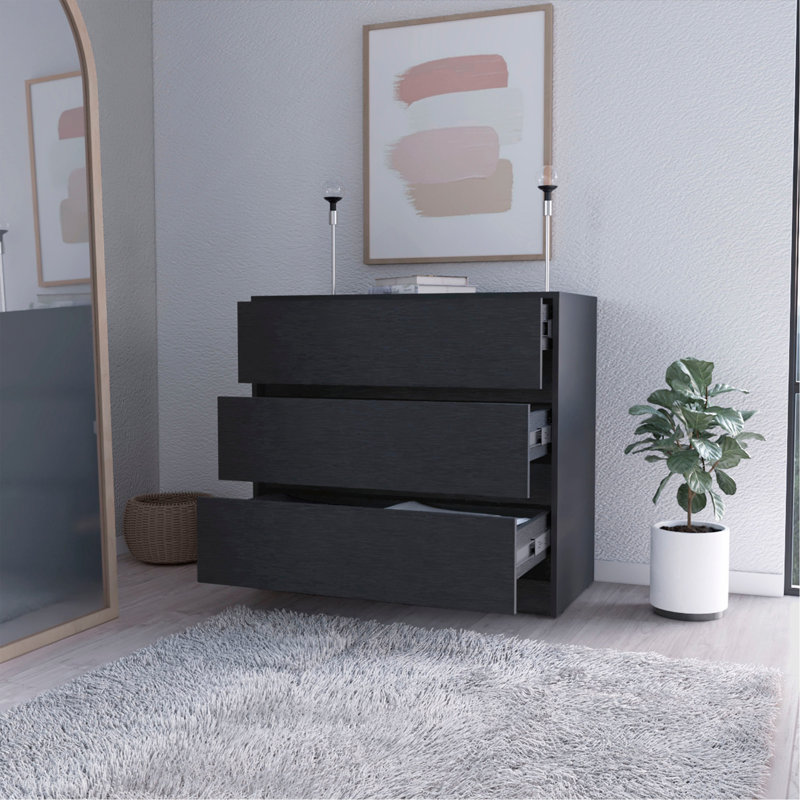 Commode 3 tiroirs noire