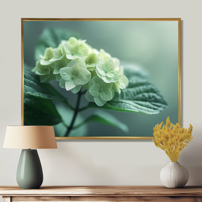 «Tropical», hortensia monochrome vert photo II - hortensia, art mural