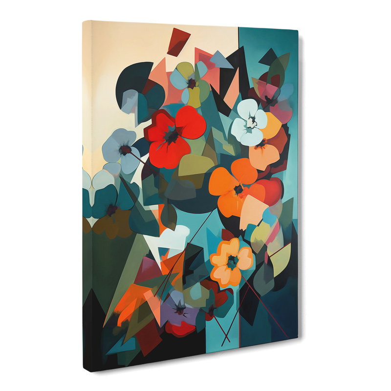 Kashmira Flowers Bauhaus Vol.1 - Wrapped Canvas, 50cm H x 35cm W x 3cm D
