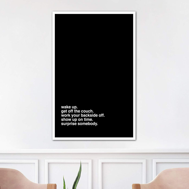 « wake up » par kent youngstrom-reproduction d’art textuel, Toile blanche encadrée, H 26 po x l 18 po x 1,5 po