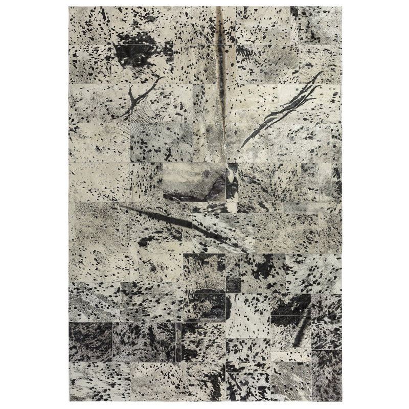 Thot Cowhide Abstract Area Rug, Rectangle 9' x 12'