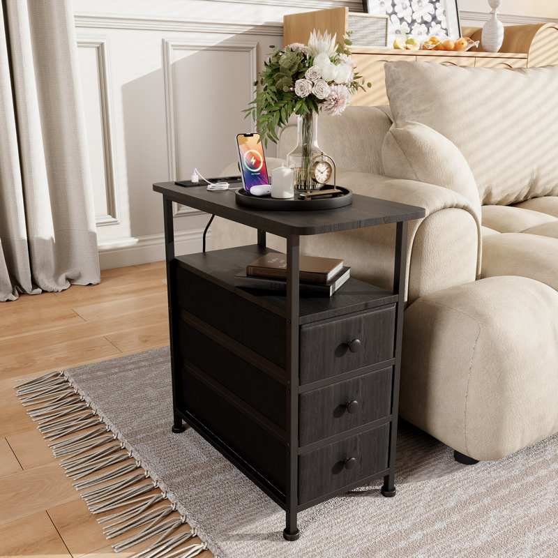 30cm W Bedside Table, Black