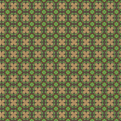 Vert géométrique/Tapis décoratif brun