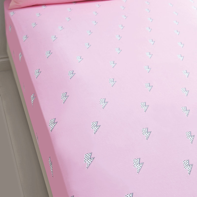 Lightning Bolt Fitted Sheet, Single (3')