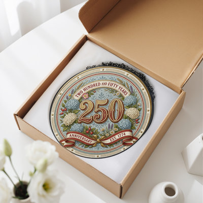 Panneau de fenêtre en verre à décoration florale 250th Anniversary USA