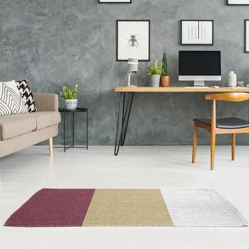 Tapis de zone rouge/beige, Rectangle 4 pi x 6 pi