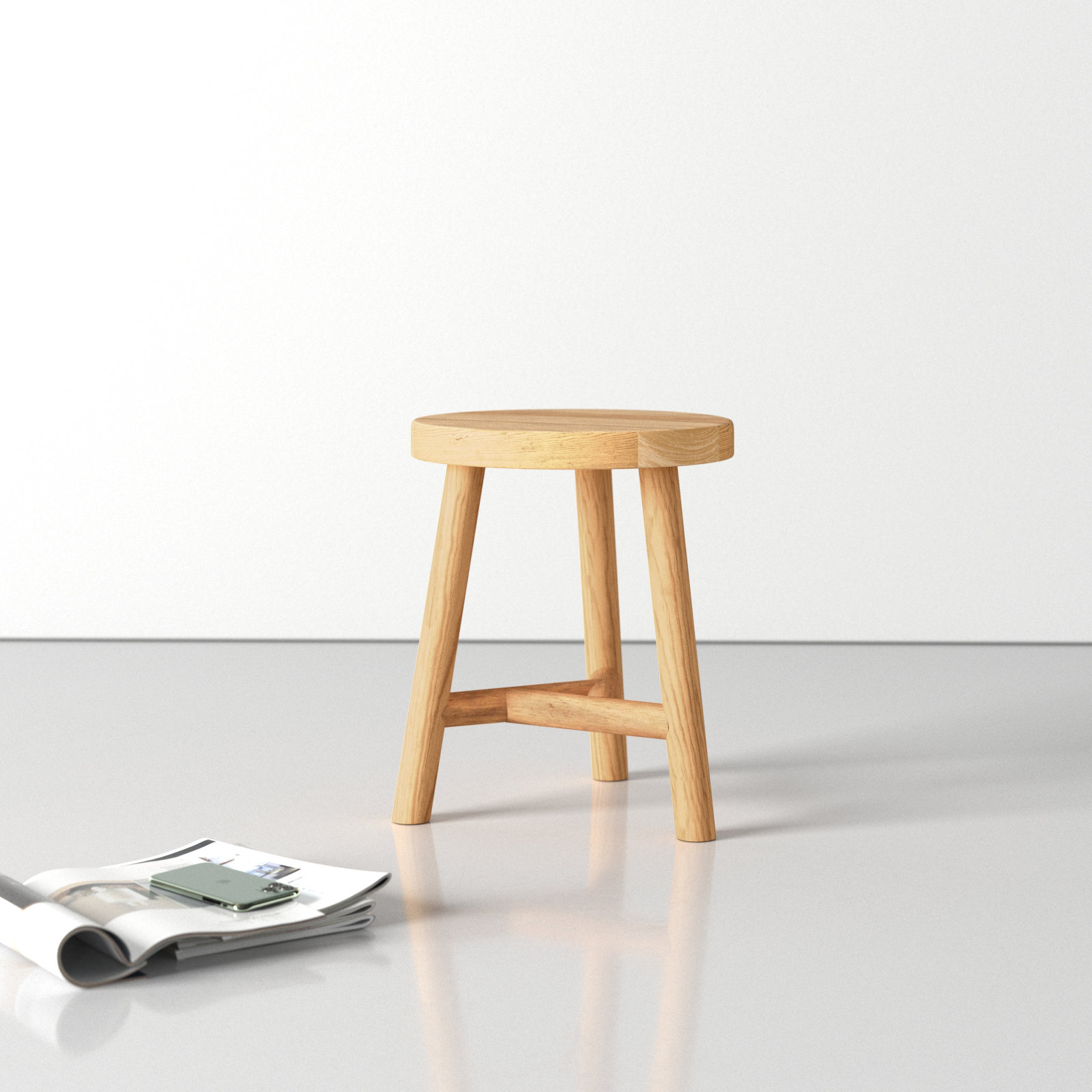 Frederik Solid Wood Accent Stool