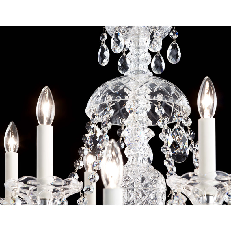 Sterling 12 - Light Glass Chandelier, Polished Silver, Swarovski Spectra