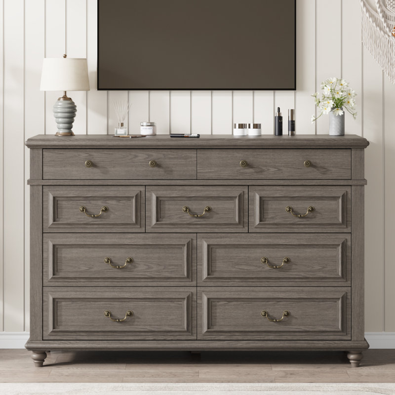 9 Drawer Dresser For Bedroom, Gris