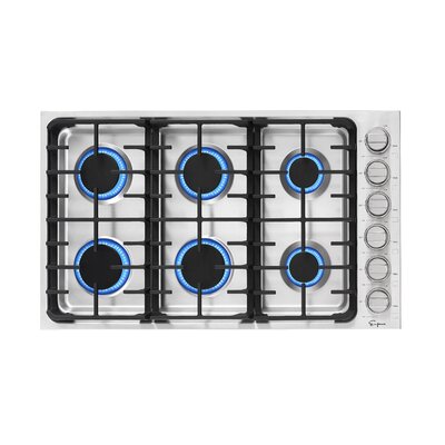 36-in Built-in Stainless Steel Gas Cooktop With 6 Sealed Burners - Lpg Convertible -  Empava, EMP-36GC34