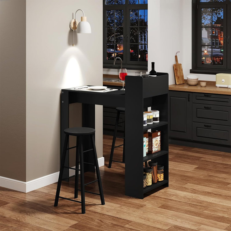 Plerre 107cm Wine Bar, Black