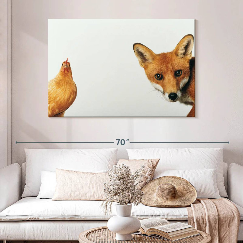 Brampt Chicken And Fox, 32" H x 48" W