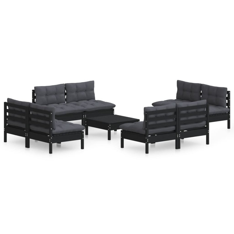 Lily-Eve Solid Wood 8 - Person Seating Group with Cushions