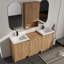 Meuble-lavabo double autoportant 72 po avec comptoir en résine et rangement mural pour salle de bain 24 po Vowar