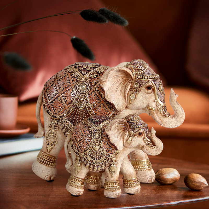 Ornate Shimmering Brown - Elephant statue