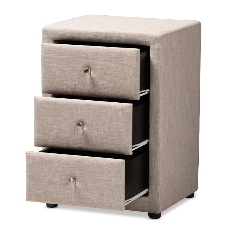 Kryslynn 18.5'' W Nightstand, Beige