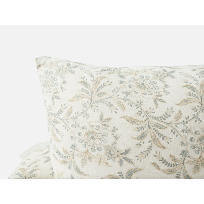 Housse de coussin Marguerite , Rectangulaire H 14 po x l 20 po, Naturel / golfe