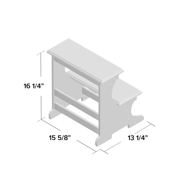 Crestside 2 - Step Wood Step Stool, White